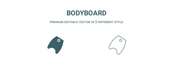 bodyboard icon. Filled line bodyboard icon from summer collection. Outline vector isolated on white background. Editable bodyboard symbol