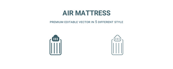 air mattress icon. Filled line air mattress icon from summer collection. Outline vector isolated on white background. Editable air mattress symbol