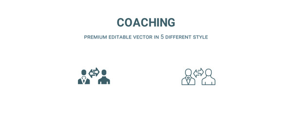 coaching icon. Filled and line coaching icon from strategy collection. Outline vector isolated on white background. Editable coaching symbol