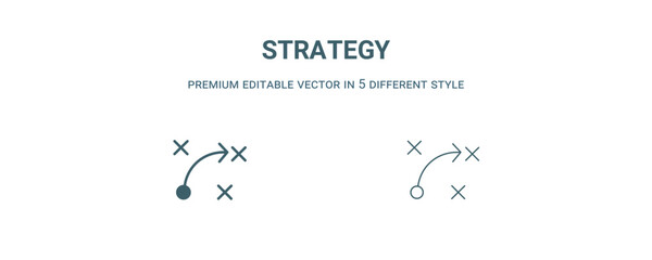 strategy icon. Filled and line strategy icon from strategy collection. Outline vector isolated on white background. Editable strategy symbol