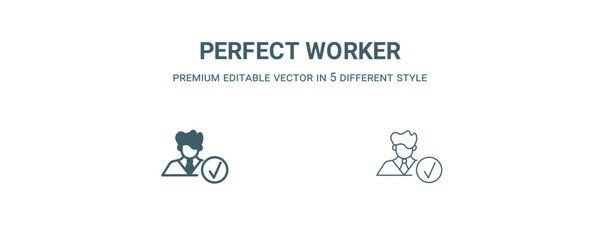 perfect worker icon. Filled and line perfect worker icon from people collection. Outline vector isolated on white background. Editable perfect worker symbol