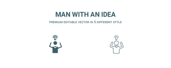 man with an idea icon. Filled and line man with an idea icon from people collection. Outline vector isolated on white background. Editable man with an idea symbol