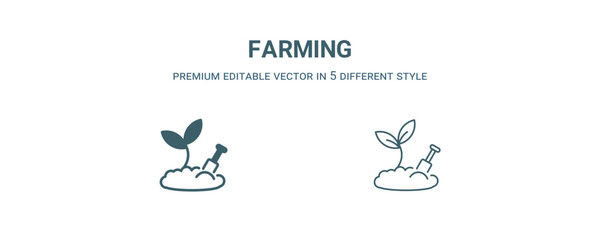 farming icon. Filled and line farming icon from nature collection. Outline vector isolated on white background. Editable farming symbol