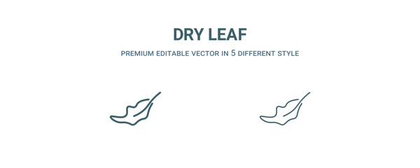dry leaf icon. Filled and line dry leaf icon from nature collection. Outline vector isolated on white background. Editable dry leaf symbol