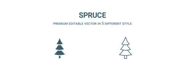 spruce icon. Filled and line spruce icon from nature collection. Outline vector isolated on white background. Editable spruce symbol