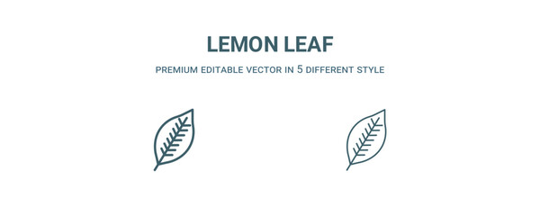 lemon leaf icon. Filled and line lemon leaf icon from nature collection. Outline vector isolated on white background. Editable lemon leaf symbol