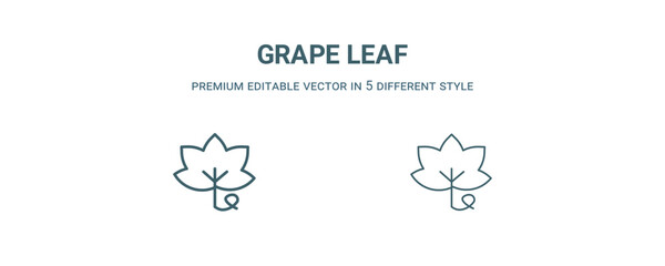 grape leaf icon. Filled and line grape leaf icon from nature collection. Outline vector isolated on white background. Editable grape leaf symbol