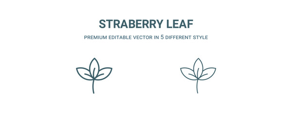 straberry leaf icon. Filled and line straberry leaf icon from nature collection. Outline vector isolated on white background. Editable straberry leaf symbol