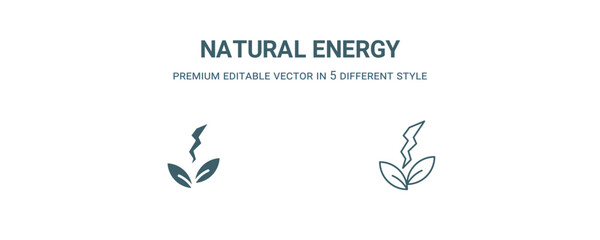 natural energy icon. Filled and line natural energy icon from nature collection. Outline vector isolated on white background. Editable natural energy symbol