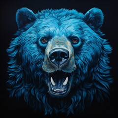 bear in blue color