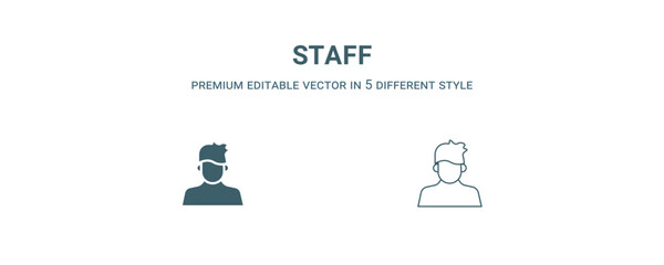 staff icon. Filled and line staff icon from history collection. Outline vector isolated on white background. Editable staff symbol