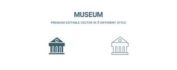 Fototapeta premium museum icon. Filled and line museum icon from history collection. Outline vector isolated on white background. Editable museum symbol