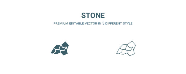 stone icon. Filled and line stone icon from history collection. Outline vector isolated on white background. Editable stone symbol