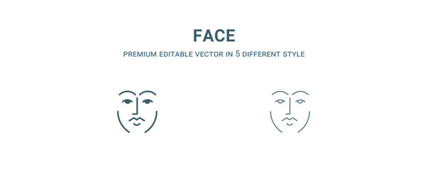 face icon. Filled and line face icon from history collection. Outline vector isolated on white background. Editable face symbol