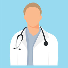 doctor with stethoscope, vector illustration