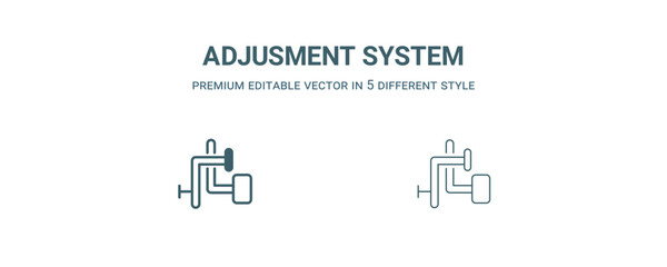 adjusment system icon. Thin line adjusment system icon from construction collection. Outline vector isolated on white background. Editable adjusment system symbol can be used web and mobile