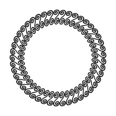 Abstract circle round border flower frame ring for decoration ornament in vector illustration