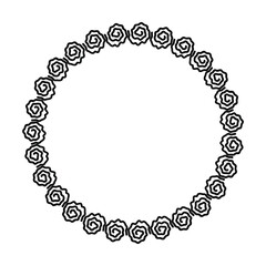 Abstract circle round border flower frame ring for decoration ornament in vector illustration