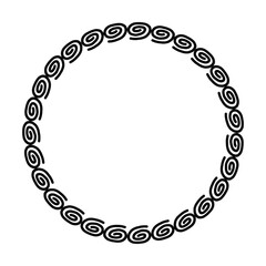 Abstract circle round border flower frame ring for decoration ornament in vector illustration