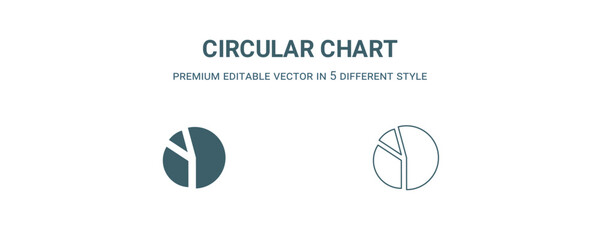 circular chart icon. Filled and line circular chart icon from business and analytics collection. Outline vector isolated on white background. Editable circular chart symbol