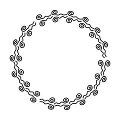 Abstract circle round border flower frame ring for decoration ornament in vector illustration