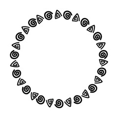 Abstract circle round border flower frame ring for decoration ornament in vector illustration