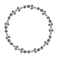 Fototapeta premium Abstract circle round border flower frame ring for decoration ornament in vector illustration