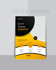 Modern poster travel flyer design template. Travel flyer template design use for travel agency promotion catalog design. 