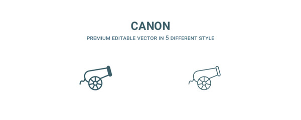 canon icon. Filled and line canon icon from military and war and  collection. Outline vector isolated on white background. Editable canon symbol