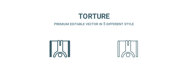 torture icon. Filled and line torture icon from military and war and  collection. Outline vector isolated on white background. Editable torture symbol