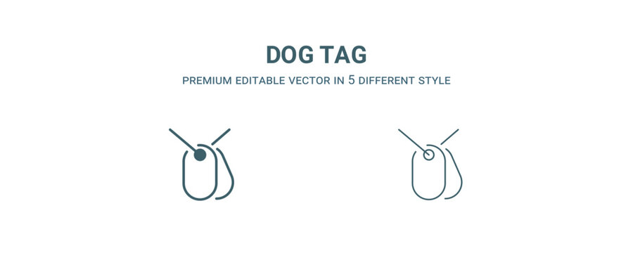 dog tag icon. Filled and line dog tag icon from military and war and  collection. Outline vector isolated on white background. Editable dog tag symbol