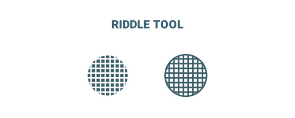 riddle tool icon. Line and filled riddle tool icon from agriculture and farm collection. Outline vector isolated on white background. Editable riddle tool symbol