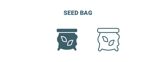 seed bag icon. Line and filled seed bag icon from agriculture and farm collection. Outline vector isolated on white background. Editable seed bag symbol