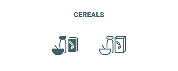 cereals icon. Line and filled cereals icon from agriculture and farm collection. Outline vector isolated on white background. Editable cereals symbol