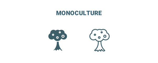monoculture icon. Line and filled monoculture icon from agriculture and farm collection. Outline vector isolated on white background. Editable monoculture symbol