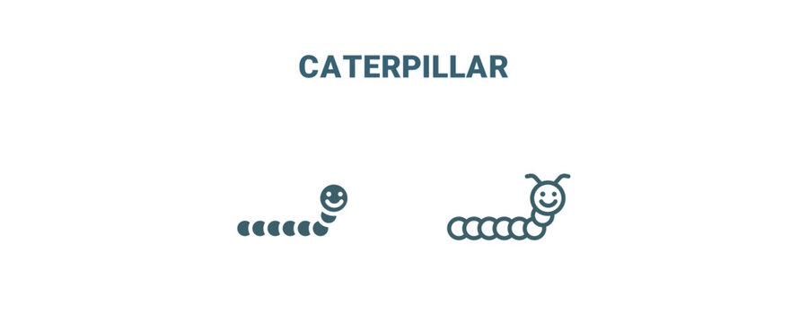 caterpillar icon. Line and filled caterpillar icon from agriculture and farm collection. Outline vector isolated on white background. Editable caterpillar symbol