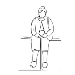 grandmother on the bench