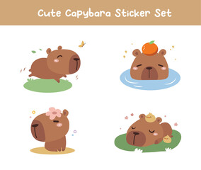 Cute Capybara Character Cartoon