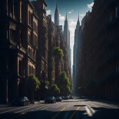 Enchanting  City Street View: A Captivating Snapshot