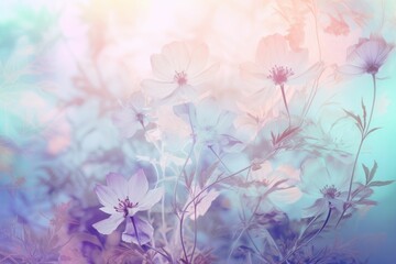 Fototapeta na wymiar Field colorful blooming flower in pastel color for background Created with Generative AI technology.