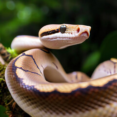 Fototapeta premium The Ball Python's graceful posture reflects its serene nature