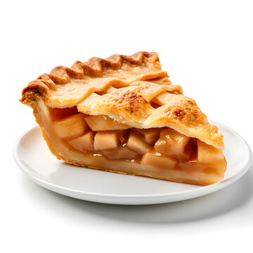 summer applie pie isolated on a white background with copy space