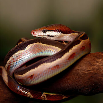 The Ball Python's markings resemble a masterpiece painted by nature