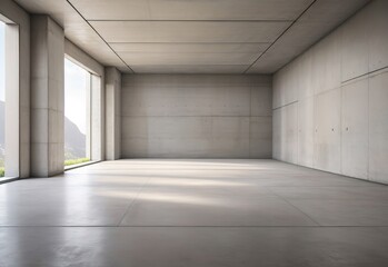 Abstract empty white modern concrete walls room