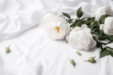 Obraz na płótnie Canvas wedding flower blossom petal white spring beautiful floral nature celebration background. Generative AI.