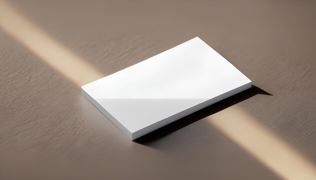 Business Cards Stack Mockup for Branding and Logo with Soft Light and Sun Ray