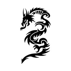 Dragon Svg, Tribal Dragon Svg, Dragon Tattoo svg, Dragon Silhouette, Dragon Vector, Dragon Clipart, Cut File Cricut, Silhouette Svg, Svg Files for Cricut