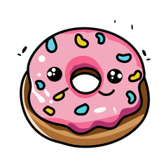 donut, icing, funny donut, cute donut, vector illustration