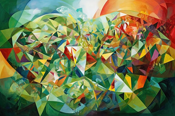 Abstract art background, colorful painting. Motion and energy wallpaper. Ai generated