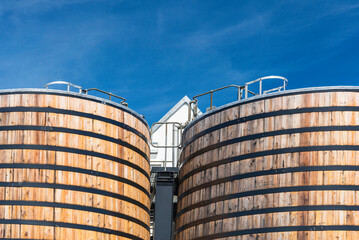 Cairngorm National Park  and Dalwhinnie Distillery viewsduring a sunny day, Highlands, Scotland